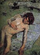 Paul Gauguin Brittany nude juvenile painting